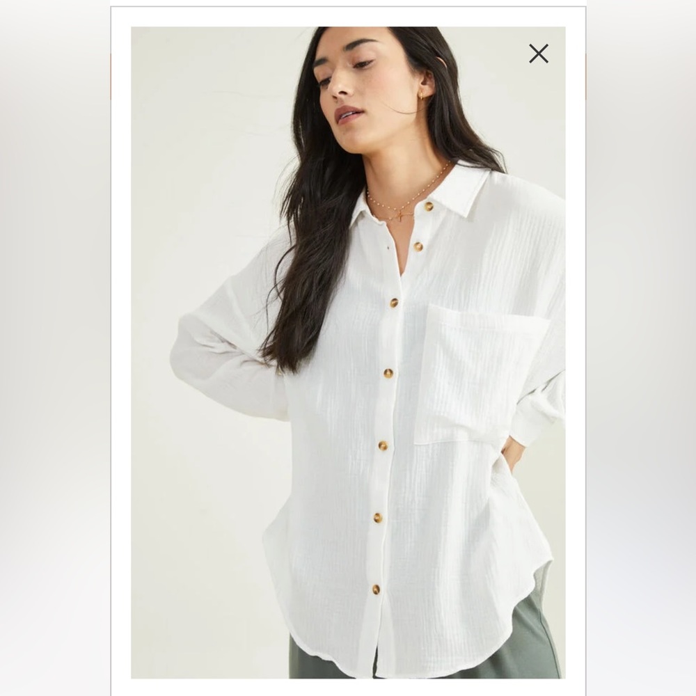 Altar’d State Gray and White Checkered Plaid Button Down